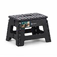 VOUNOT - Tabouret pliant antiderapant 32x25x22 cm plastique noir - vignette