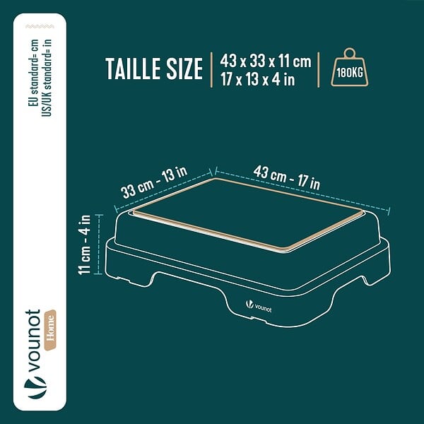 VOUNOT - Marche pied antiderapant salle de bain empilable 43x33x11cm PP EVA bleu - large