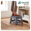 VOUNOT - Tabouret pliant antiderapant 32x25x22 cm plastique gris - vignette