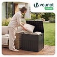 VOUNOT - Coffre de Rangement Exterieur 126L en PP 56x43x53CM Style Bois Marron - vignette