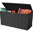 KETER - Keter Sherwood coffre de jardin 270 L en résine aspect bois graphite 117 x 45 x 57,5 cm (230415) - vignette