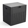 VOUNOT - Coffre de Rangement Exterieur 126L en PP 56x43x53CM Style Bois Noir - vignette