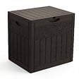 VOUNOT - Coffre de Rangement Exterieur 126L en PP 56x43x53CM Style Polyrotin Marron - vignette