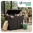 VOUNOT - Coffre de Rangement Exterieur 126L en PP 56x43x53CM Style Polyrotin Marron - vignette