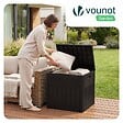 VOUNOT - Coffre de Rangement Exterieur 126L en PP 56x43x53CM Style Polyrotin Marron - vignette