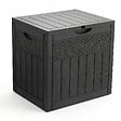 VOUNOT - Coffre de Rangement Exterieur 126L en PP 56x43x53CM Style Polyrotin Noir - vignette