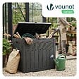 VOUNOT - Coffre de Rangement Exterieur 126L en PP 56x43x53CM Style Polyrotin Noir - vignette
