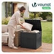 VOUNOT - Coffre de Rangement Exterieur 126L en PP 56x43x53CM Style Polyrotin Noir - vignette