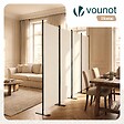 VOUNOT - Paravent interieur separateur 4 panneaux autoportant pliable 228 x 30 x 164 cm Beige - vignette