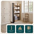 VOUNOT - Paravent interieur separateur 4 panneaux autoportant pliable 228 x 30 x 164 cm Beige - vignette