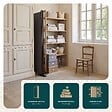 VOUNOT - Paravent interieur separateur 3 panneaux autoportant pliable 262 x 30 x 173 cm Anthracite - vignette