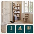 VOUNOT - Paravent interieur separateur avec roue 3 panneaux autoportant pliable 262 x 30 x 180 cm Beige - vignette