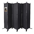 VOUNOT - Paravent interieur separateur 6 panneaux autoportant pliable 340 x 30 x 164 cm Anthracite - vignette