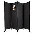VOUNOT - Paravent interieur separateur 4 panneaux autoportant pliable 228 x 30 x 164 cm Anthracite - vignette