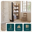 VOUNOT - Paravent interieur separateur avec roue 4 panneaux autoportant pliable 228x 30 x 171 cm Beige - vignette