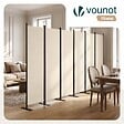 VOUNOT - Paravent interieur separateur 6 panneaux autoportant pliable 340 x 30 x 164 cm Beige - vignette