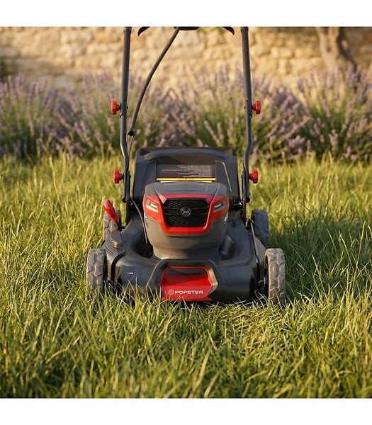 POPSTER - Tondeuse à gazon électrique tractée, lame 50 cm, 41 minutes d'autonomie - POPSTER BLM236H-S21 PACK - large
