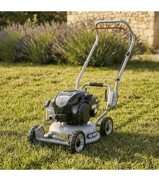 GRIN - Tondeuse thermique 37 cm, mulching haute performance, moteur briggs  stratton 163cm³ - GRIN HM37 - large