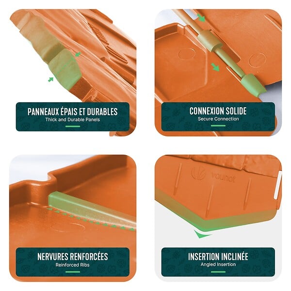 VOUNOT - Lot de 70 pcs Bordure de jardin imitation pierre facile a installer 10.7m terracotta - large