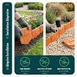 VOUNOT - Lot de 14 pcs Bordure de jardin imitation pierre facile a installer 2.14m terracotta - vignette