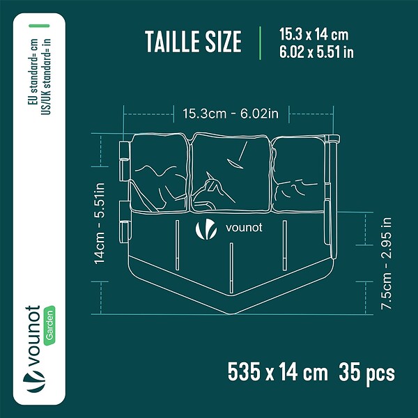 VOUNOT - Lot de 35 pcs Bordure de jardin imitation pierre facile a installer 5.35m terracotta - large