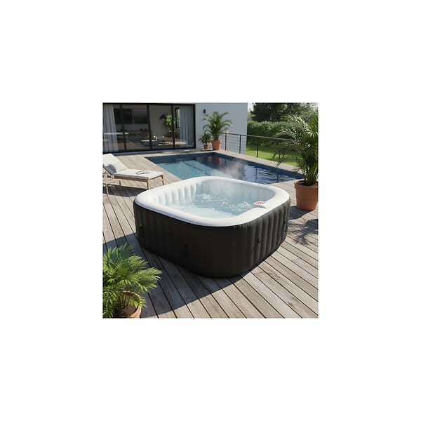 OSPAZIA - Spa gonflable 6 places carré - Ospazia - Dimensions : 185 x 185 cm - Filtre et bâche inclus - large