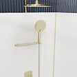 AURLANE - Cabine de douche Rectangle 110x80x206.5/236.5cm Blanche et Profilés Or Brossé - Receveur standard - vignette