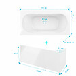 ALLIBERT - Pack Baignoire 180x80cm et 2 Tabliers recoupables - Blanc Brillant - Marina Round Duo - vignette