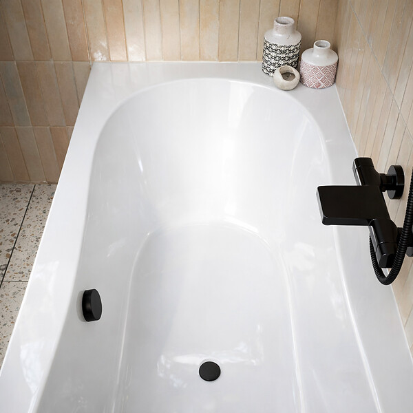 ALLIBERT - Pack Baignoire 180x80cm et 2 Tabliers recoupables - Blanc Brillant - Marina Round Duo - large