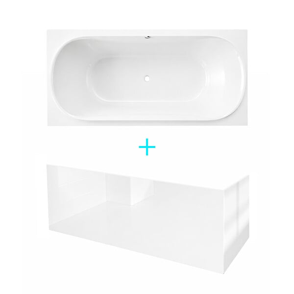 ALLIBERT - Pack Baignoire Duo 170x75cm avec Tabliers recoupables 180cm et 80cm - Blanc Brillant - MAE - large