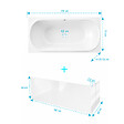ALLIBERT - Pack Baignoire Duo 170x75cm avec Tabliers recoupables 180cm et 80cm - Blanc Brillant - MAE - vignette