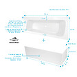 ALLIBERT - Pack Baignoire Asymétrique Gauche 160x85x54 cm avec Tablier recoupable - Blanc Brillant - MARINA - vignette