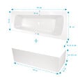 ALLIBERT - Pack Baignoire Asymétrique Gauche 160x85x54 cm avec Tablier recoupable - Blanc Brillant - MARINA - vignette