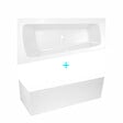 ALLIBERT - Pack Baignoire Asymétrique Droite 160x85x54 cm avec Tablier recoupable - Blanc Brillant - MARINA - vignette
