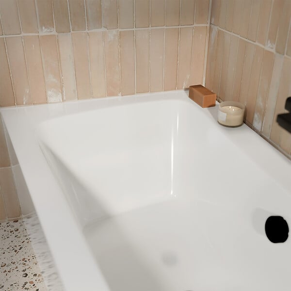 ALLIBERT - Pack Baignoire Asymétrique Droite 160x85x54 cm avec Tablier recoupable - Blanc Brillant - MARINA - large