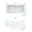 ALLIBERT - Pack Baignoire 180x80cm avec Zone Douche et Tabliers recoupables de 180 et 80cm Blanc Brillant - MAE - vignette
