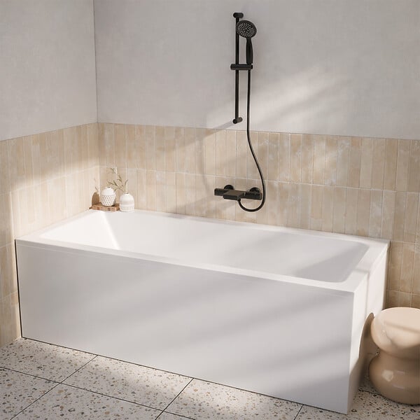 ALLIBERT - Tablier de Baignoire Blanc Mat 80x50x2.5 cm - 100% Acrylique - large