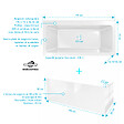 ALLIBERT - Pack Baignoire 170x75cm avec Tabliers recoupables 180cm et 80cm - Blanc Brillant - MAE SQUARE - vignette
