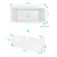 ALLIBERT - Pack Baignoire 170x75cm avec Tabliers recoupables 180cm et 80cm - Blanc Brillant - MAE SQUARE - vignette