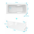 ALLIBERT - Pack Baignoire 170x75cm avec Zone Douche et Tabliers recoupables de 180 et 80cm Blanc Brillant - MAE - vignette