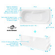 ALLIBERT - Pack Baignoire 170x80cm avec Tabliers recoupables 180cm et 80cm - Blanc Brillant - MAE - vignette