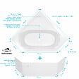 ALLIBERT - Pack Baignoire d'angle 140x140x54 cm avec Tablier recoupable - Blanc Brillant - MARINA - vignette