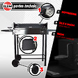 ELEM GARDEN TECHNIC - Barbecue charbon de bois avec roues et broche, surface de cuisson 68x33cm - vignette
