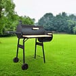 ELEM GARDEN TECHNIC - Barbecue charbon de bois avec roues et thermomètre, surface de cuisson 55x41.6cm - vignette