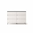 AURLANE - Meuble de salle de bains 120cm Blanc 6 Tiroirs et Vasque Double Céramique Noire - XENOS - vignette