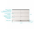 AURLANE - Meuble de salle de bains 120cm Blanc 6 Tiroirs et Vasque Double Céramique Noire - XENOS - vignette