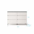 AURLANE - Meuble de salle de bains 120cm Blanc 6 Tiroirs et Vasque Double Céramique Noire - XENOS - vignette