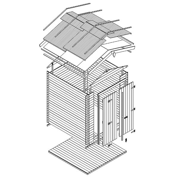 TIMBELA - Abri de Jardin en Bois 3,53 m² TIMBELA M343C1+M343G - large