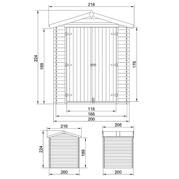 TIMBELA - Abri de Jardin en Bois 3,53 m² TIMBELA M343C1+M343G - large