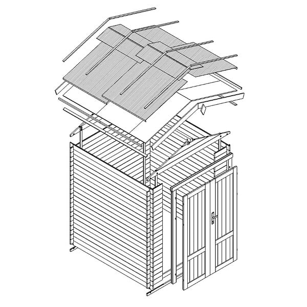TIMBELA - Abri de Jardin en Bois 3,53 m² TIMBELA M343F1 - large